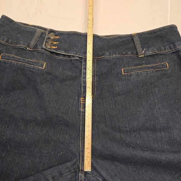 Goddess Womens Size 24 Denim Shorts Bermuda Dark Wash Stretch Beach Vacation - Picture 11 of 16